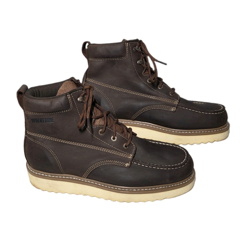 Wolverine Loader Wedge Leather Boots Mens Size 13 Extra Wide Width Brown